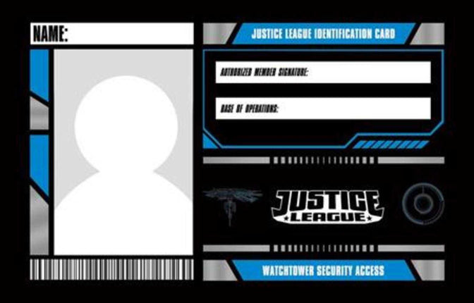 Justice League Membership Card - Blank