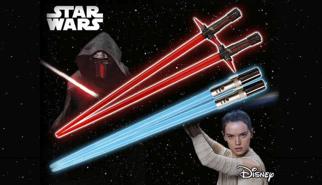 Star Wars Kylo Ren & Rey Lighsaber Chopssticks Battle Set