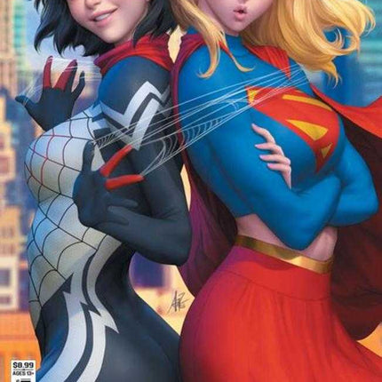 DC Marvel Superman Spider-Man #1 (One Shot) Cover M Stanley Artgerm Lau Supergirl & Silk Card Stock Variant