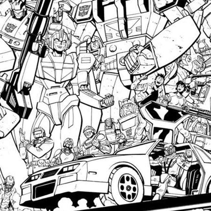 Mask #1 Cover F Tom Reilly Energon Universe Third Anniversary Black & White Connecting Variant
