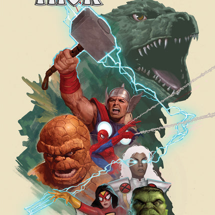 Godzilla vs. Thor #1 E.M. Gist Marvel Universe Variant