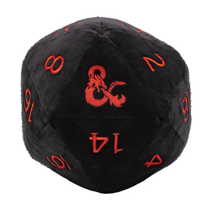 Dungeons & Dragons D20 Dice Black W/Red Jumbo Plush