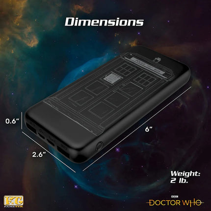 Doctor Who 10,000mAh Triple Charging Power Bank with TARDIS Design