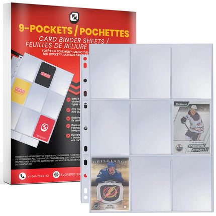 Evoretro 9 Pocket Binder Pages - Pack of 40