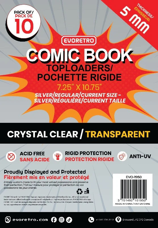 Evoretro Comic Book Top Loader (Pack of 10)