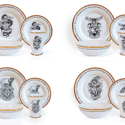 Harry Potter Hogwarts House Logos 16pc Dinnerware Set