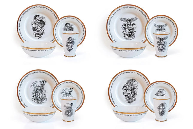 Harry Potter Hogwarts House Logos 16pc Dinnerware Set