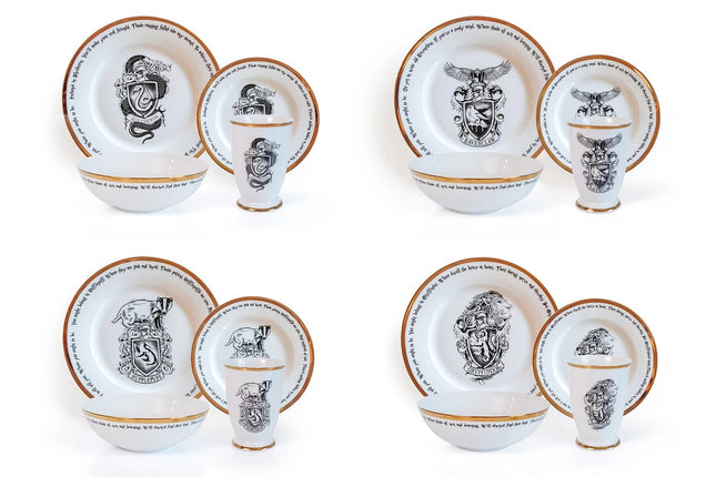 Harry Potter Hogwarts House Logos 16pc Dinnerware Set