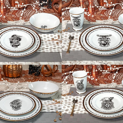 Harry Potter Hogwarts House Logos 16pc Dinnerware Set