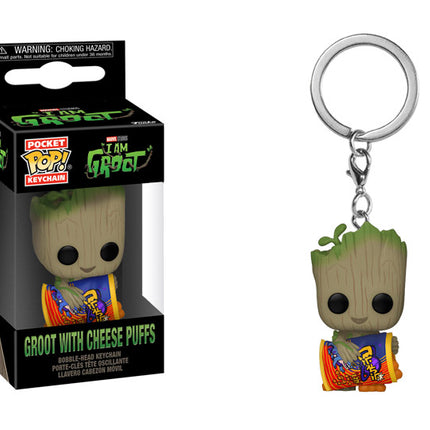 I am Groot Groot with Cheese Puffs Pocket Pop! Keychain