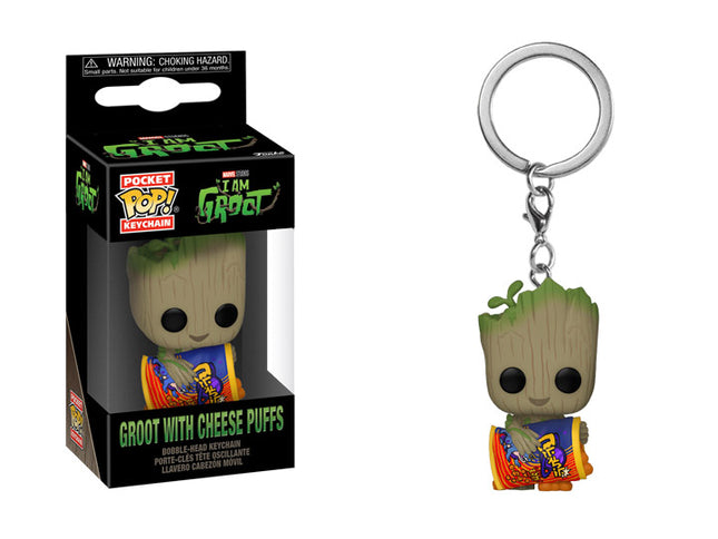I am Groot Groot with Cheese Puffs Pocket Pop! Keychain
