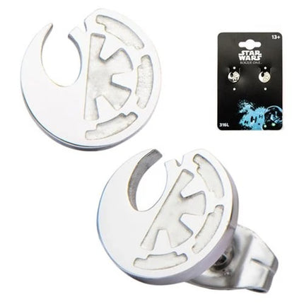 Star Wars Rogue One Rebel Alliance and Galactic Empire Symbol Stud Earrings