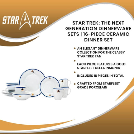 Star Trek TNG Delta Classic Logo 16pc Dinnerware Set