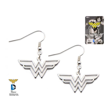 Wonder Woman Cut Symbol Dangle Earrings